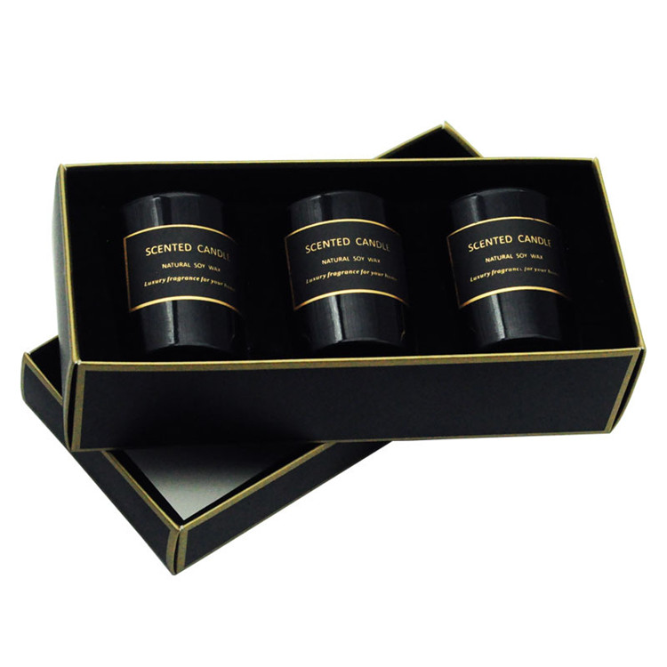 Black scented candle gift set box for seasonal launches