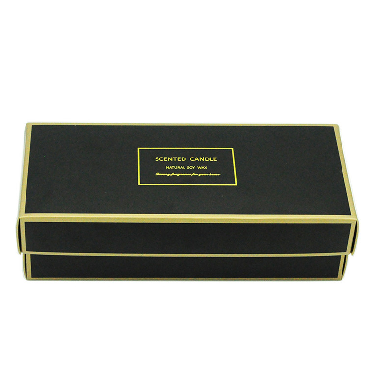 Closed scented candle gift box prepared before freight handoff