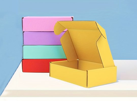 Colorful custom mailer box samples for Shopify packaging design