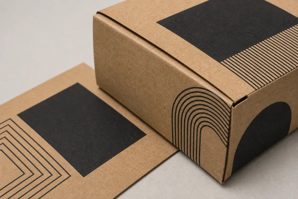 Black ink printing custom packaging example