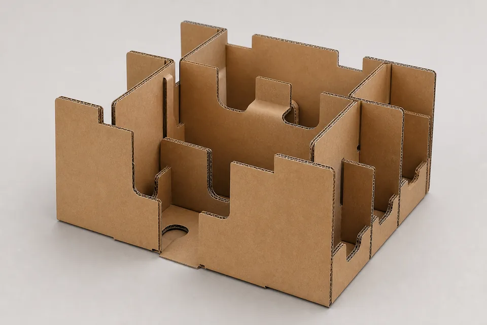 Corrugated paper insert custom packaging example