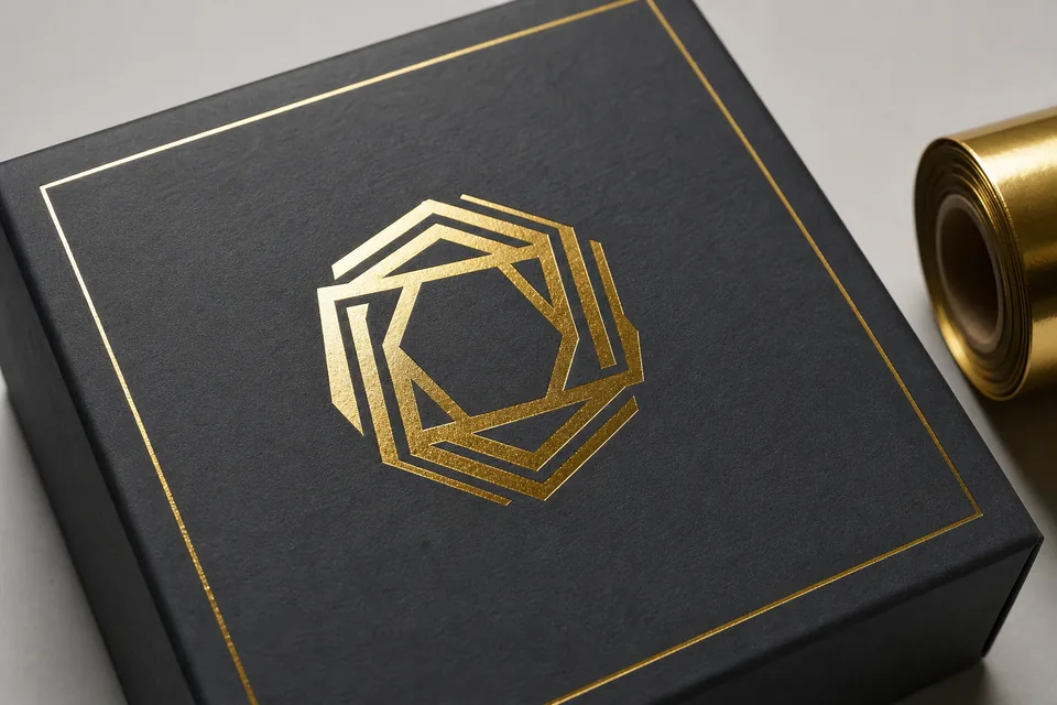 Foil logo custom packaging example