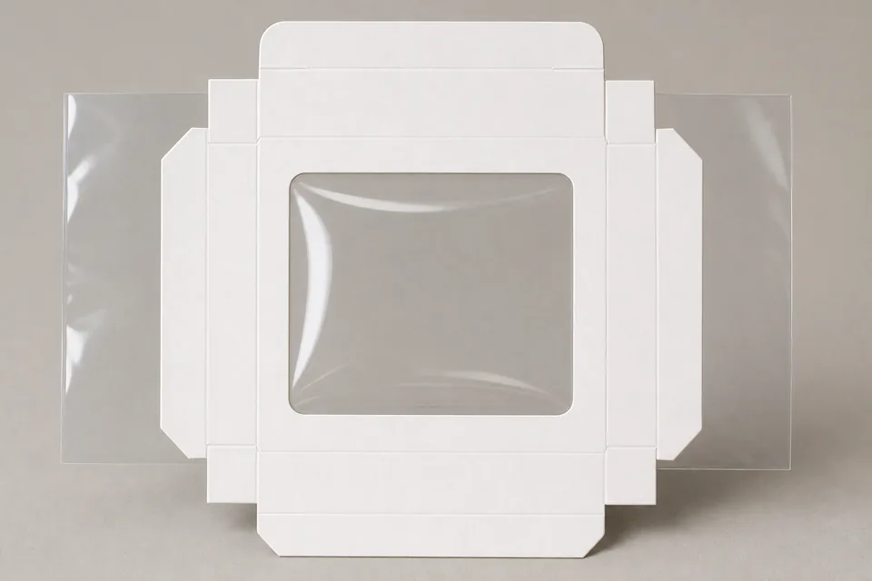 PET window film custom packaging example