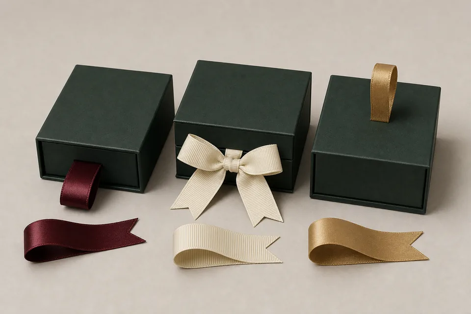 Ribbon options custom packaging example