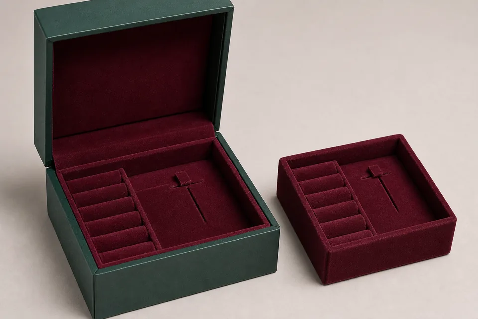 Velvet-style insert options custom packaging example