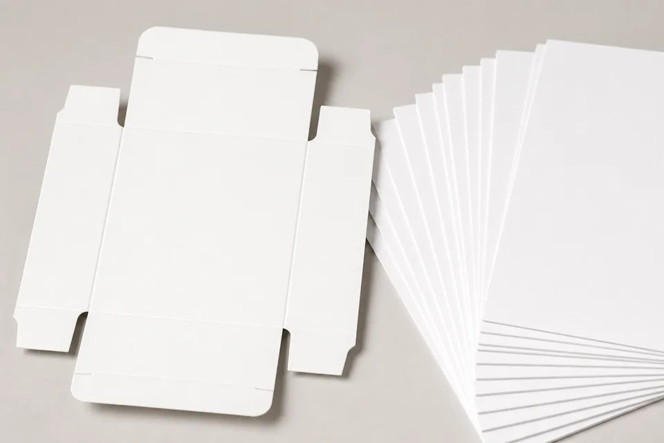White card paper custom packaging example